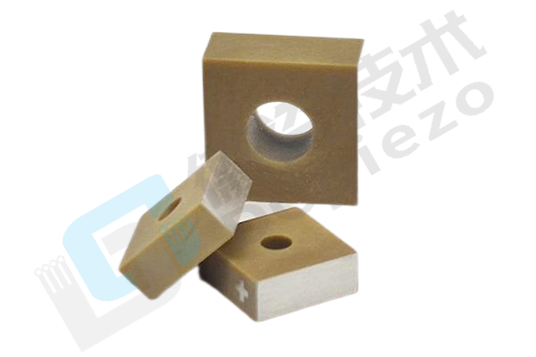 Square Central-Bore Piezoelectric Ceramic Chip